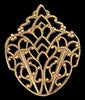 Victorian Filigree Crest Brass Stamping for Earrings