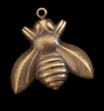 Bumble Bee Charm Brass Stamping in Oxidized Brass