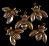 Bumble Bee CharmBrass Stamping of Oxidized Brass