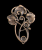 Art Nouveau Oxidized Leaves Brass Stamping