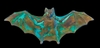 Gothic Bat Brass stamping in Verdigris, Black or Oxidized Brass