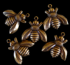 Bumble Bee CharmBrass Stamping of Oxidized Brass 