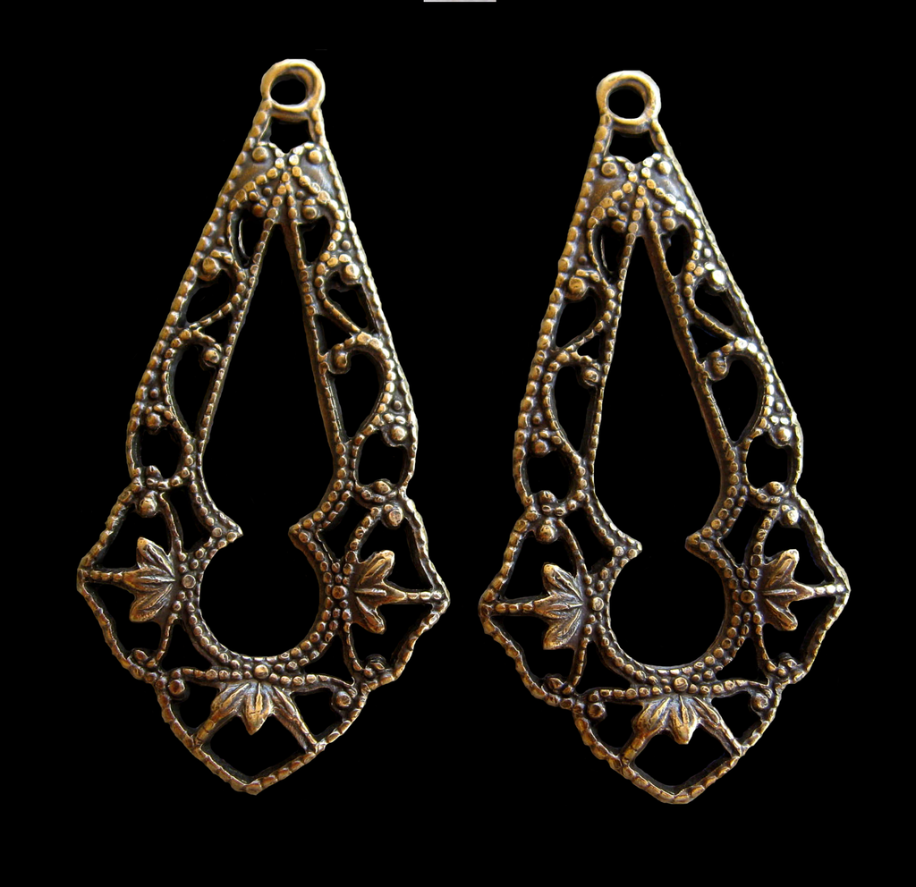 Brass Marquis Earring Findings for Jewelry Making - Filigree & Me