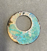 Brass Stamping of a Hammered Ring in Verdigris Patina or in Oxidized Brass