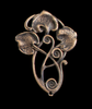 Art Nouveau Oxidized Leaves Brass Stamping 